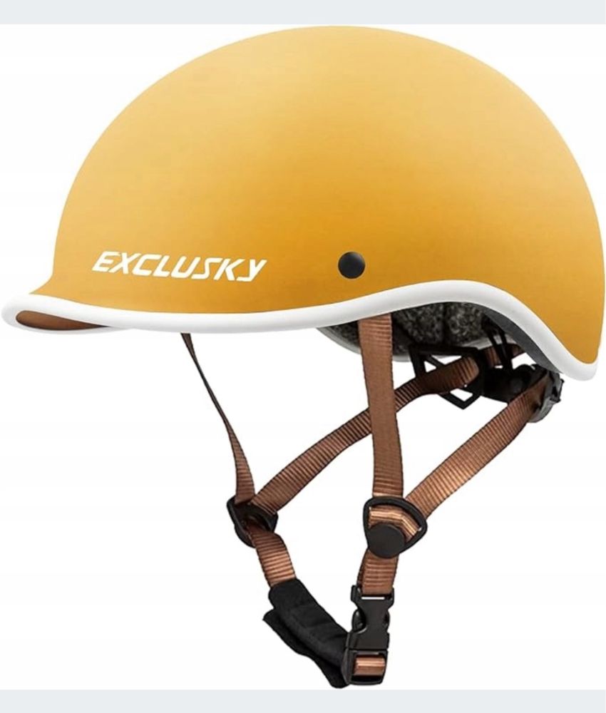 Exclusky Kask rowerowy dla dzieci, 51-57 cm żółty