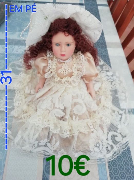 BONECAS PORCELANA lindas com 41 , 31 e 18 cm de altura.Casa e Colecção