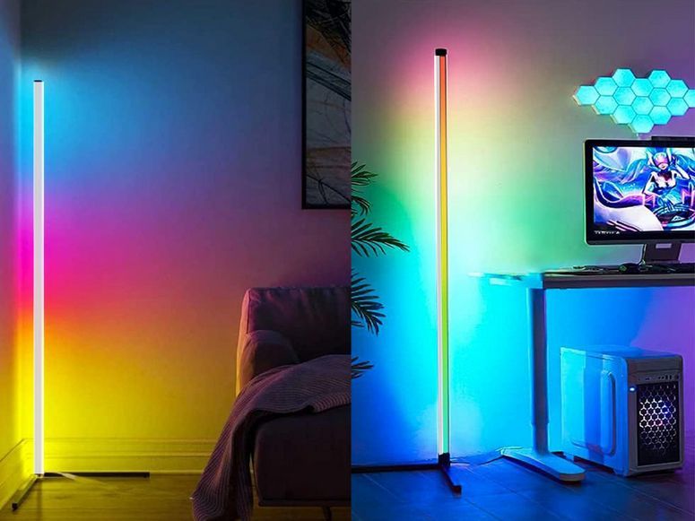 Lampa Stojąca Podłogowa Narożnikowa Rgb Led Nocna Aplikacja 1M