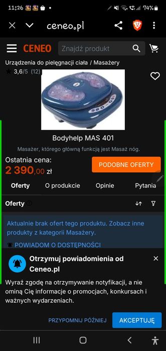 Masażer do stóp Bodyhelp MAS-401