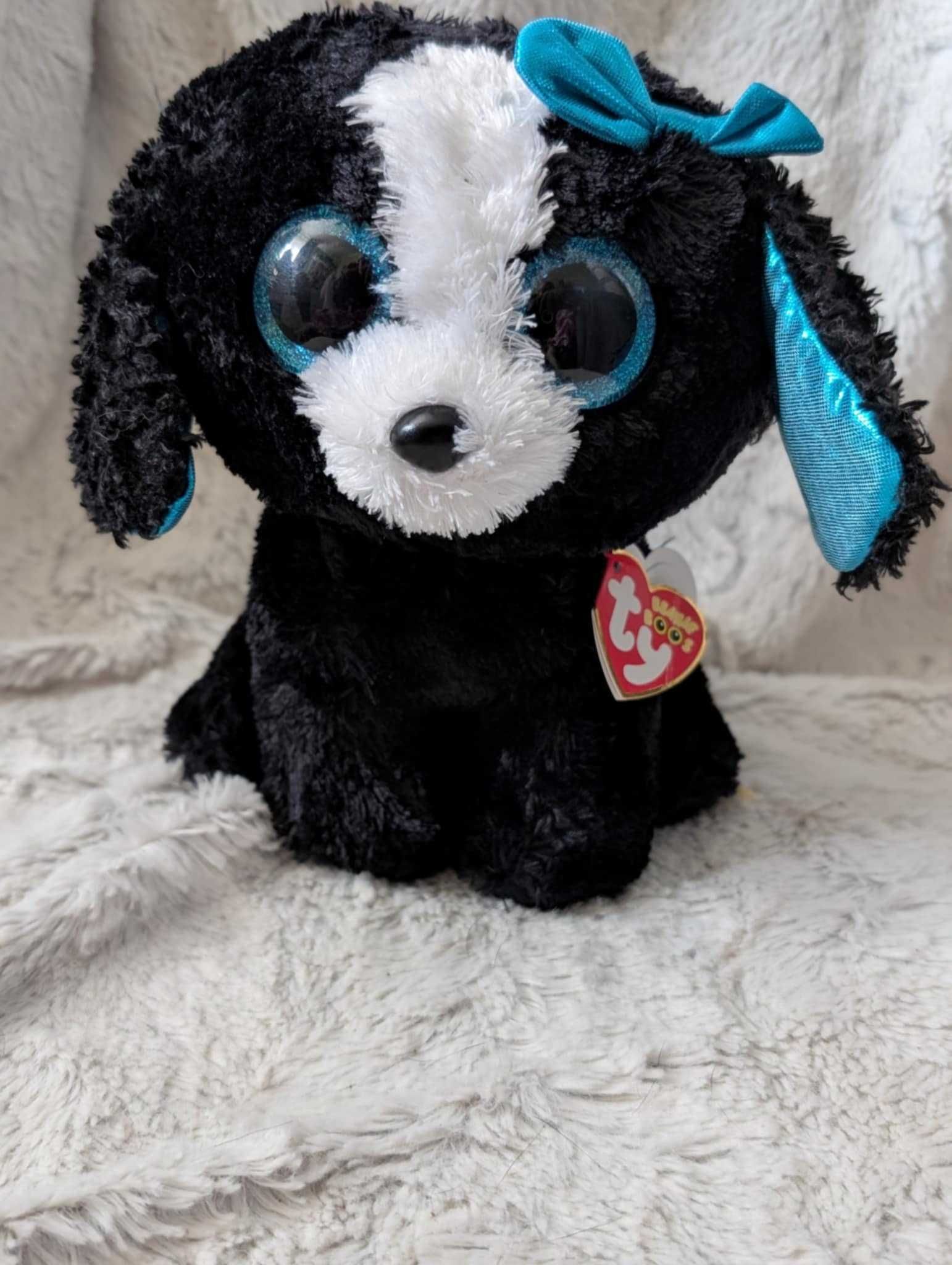 Ty Beanie Boos Piesek z Kokardką Oczy Brokat
