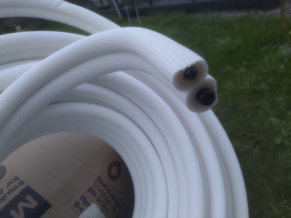 Rura miedziana chłodnicza TWIN podwójna 1/4' x0,8mm i 3/8' x0,8mm.