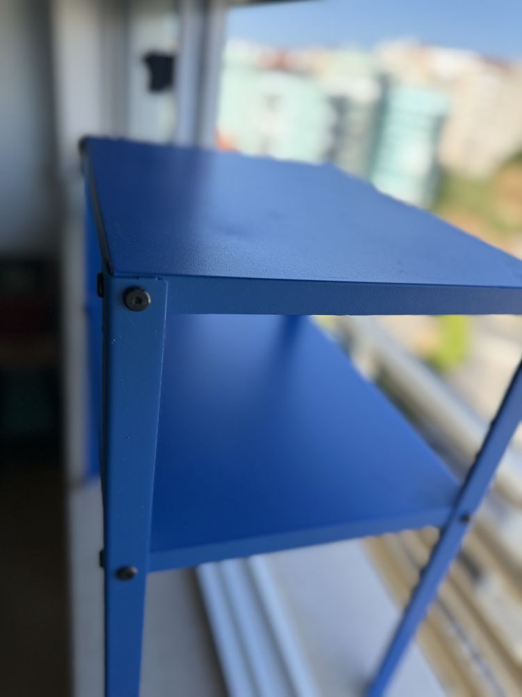 Mesa de cabeceira, azul, 37x28 cm