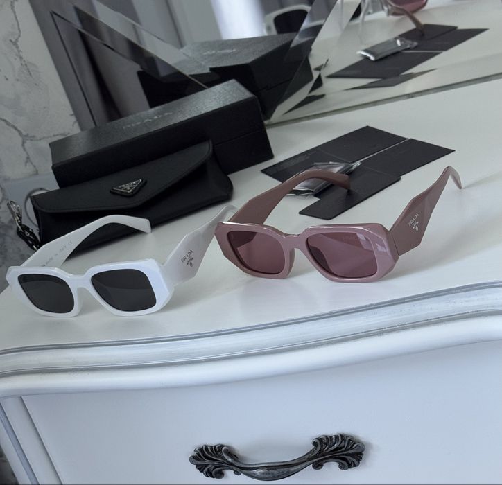 Солнцезащитные белые розовые очки люкс бренд