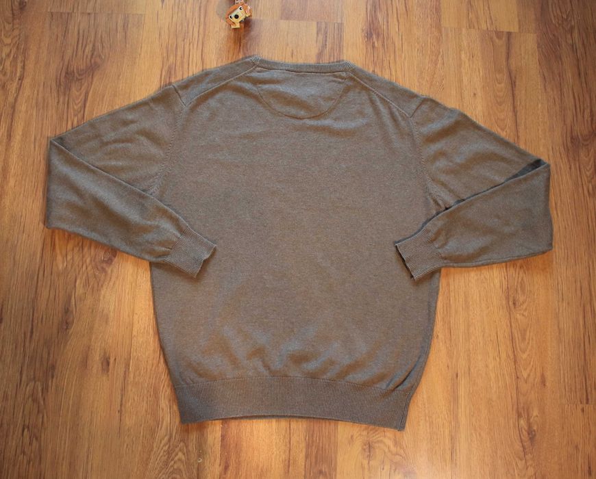 Sweter Meyer and Meyer r. M beżowy męski bawełniany okrągły dekolt