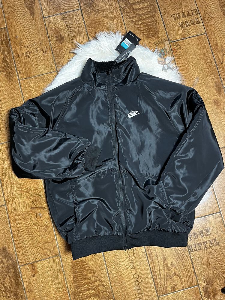 Шерпа найк біг свуш \ Двостороння кофта-курточка NIKE SHERPA BIG LOGO