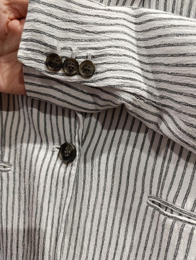 Marynarka żakiet H&M XS bawełna wiskoza w paski