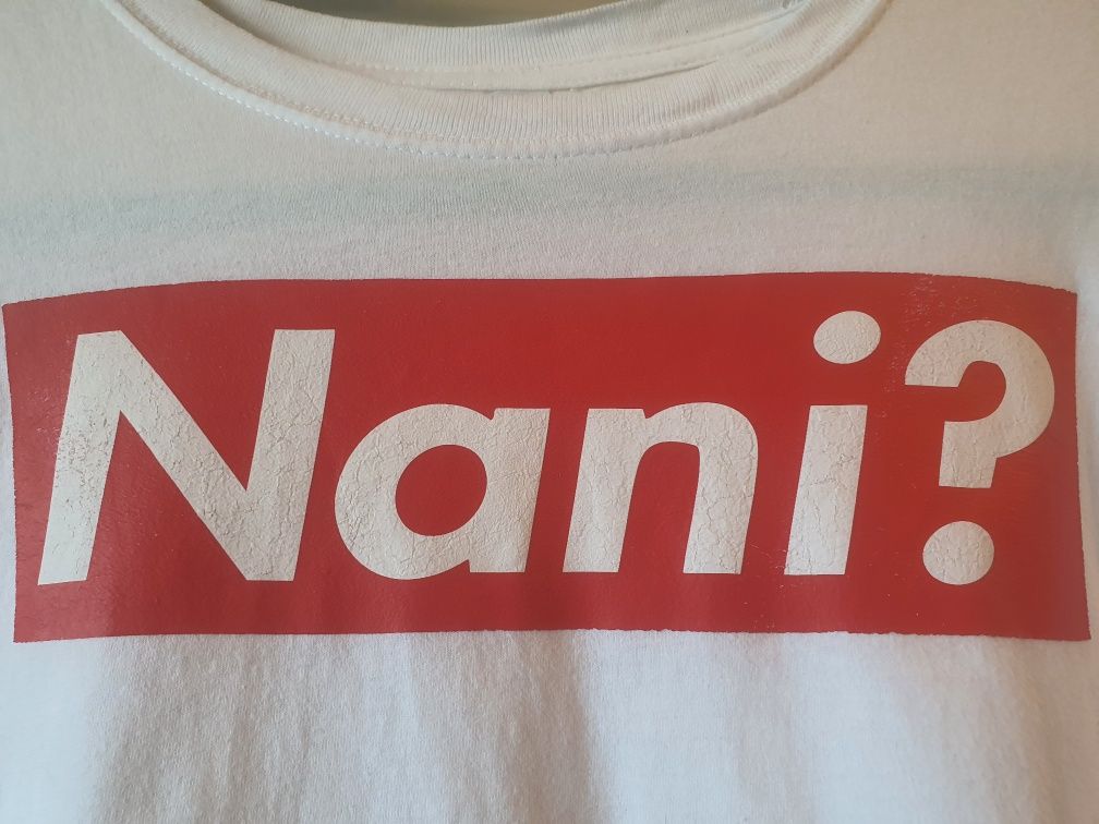 Biały tshirt Manga Anime "Nani?"