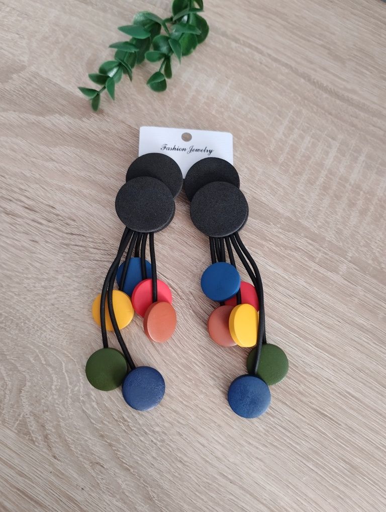 Lekkie długie wiszące kolczyki lekkie awangardowe boho etno