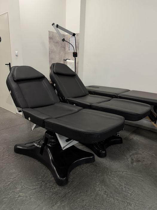 Fotel kosmetyczny hydrauliczny / leżanka / czarny