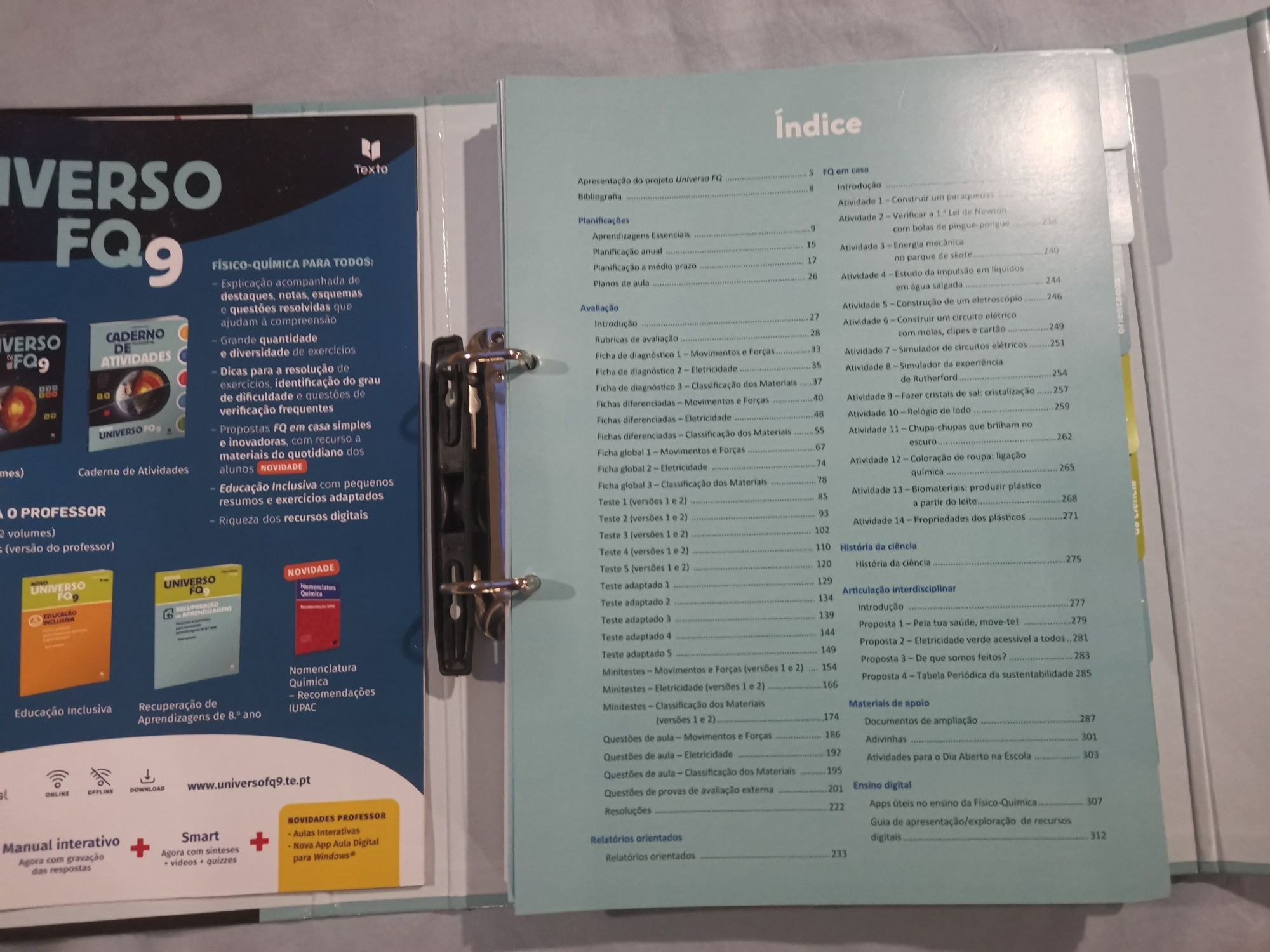 Material de apoio e recursos professor "Universo FQ9"