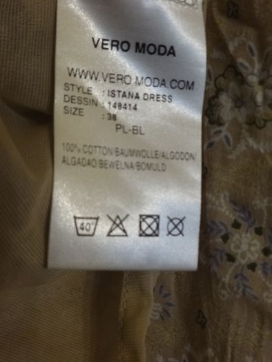 VERO MODA sukienka asymetryczna falbana retro 38