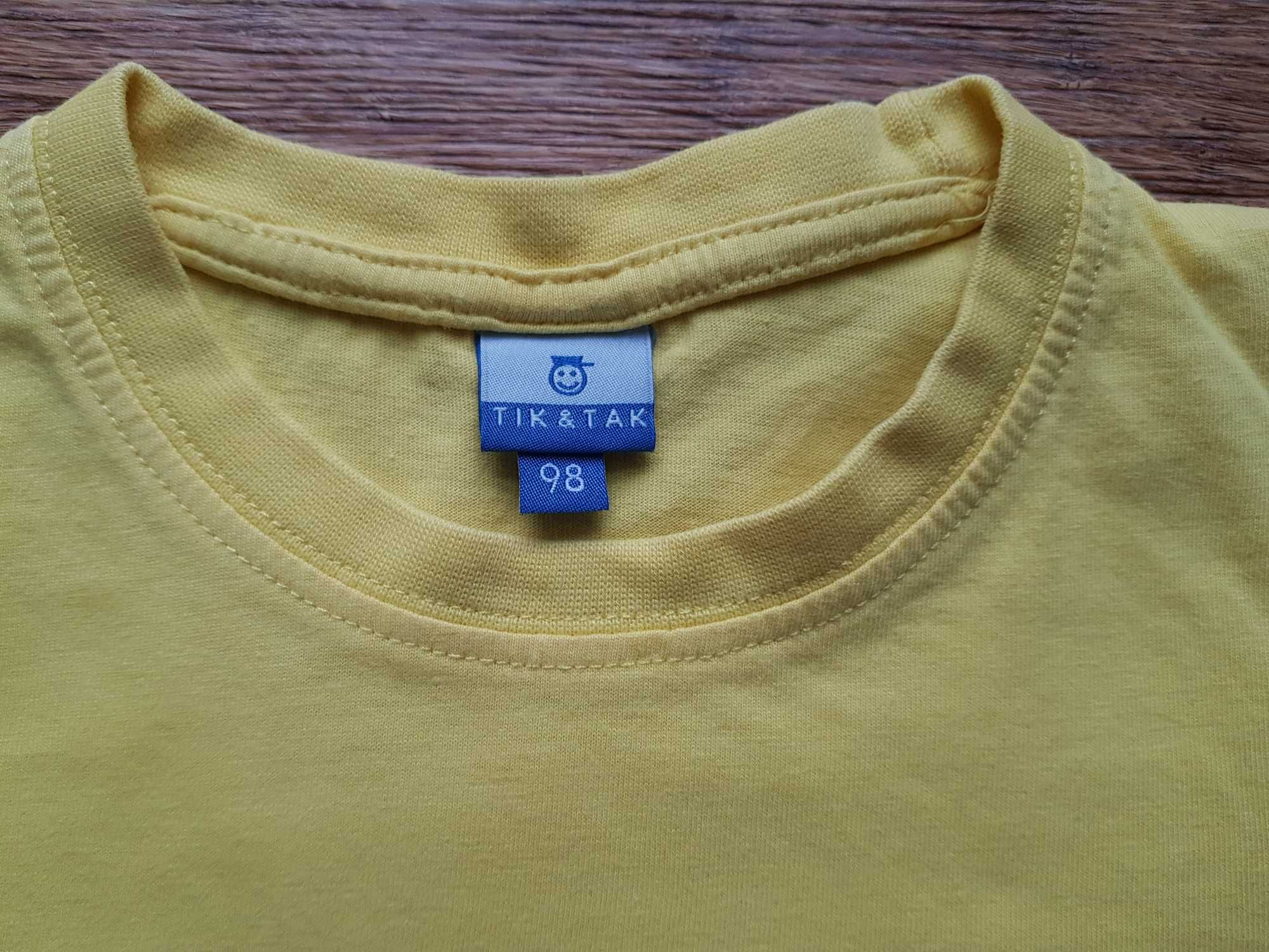 Tik & Tak – t-shirt chłopięcy w kolorze żółtym rozm. 98
