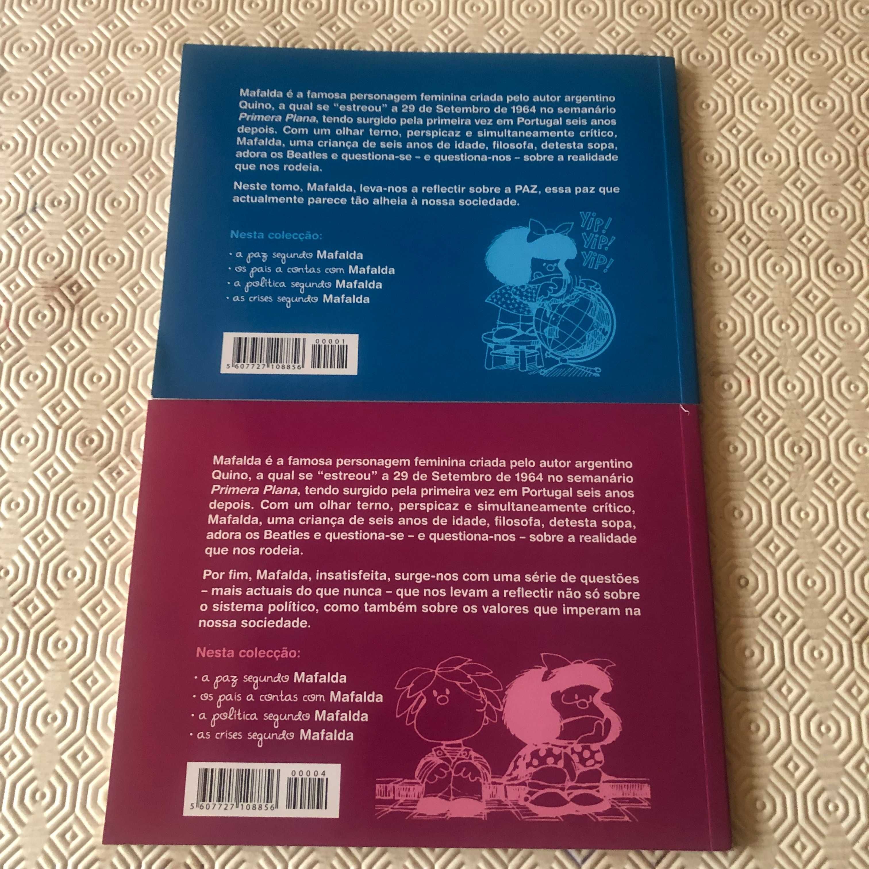 BD Mafalda - 2 livros novos - A Paz e as Crises