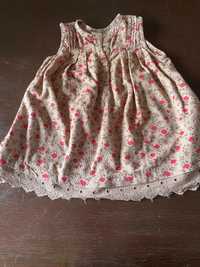 Vestido de bombazina com rosas vermelhas da Zara baby 18-24 meses