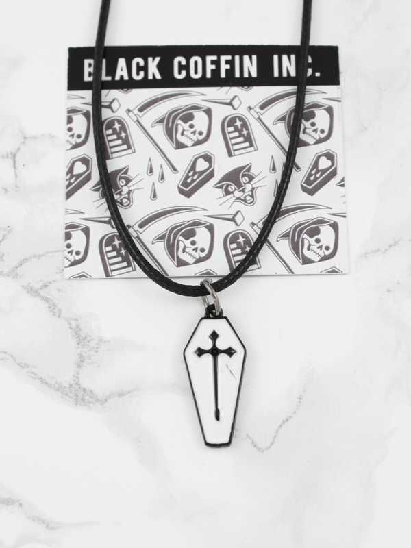 wisiorek trumna krzyż goth gothic gotycki BC86