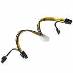 Kabel adapter Akyga AK-CA-55 PCI Express 6 pin F  2x 8 6+2 pin M 0,15m