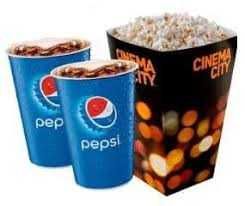 Duży popcorn i dwa średnie napoje w Cinema City