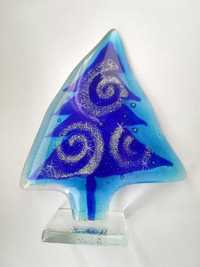 Choinka szklana szkło kolor niebieski