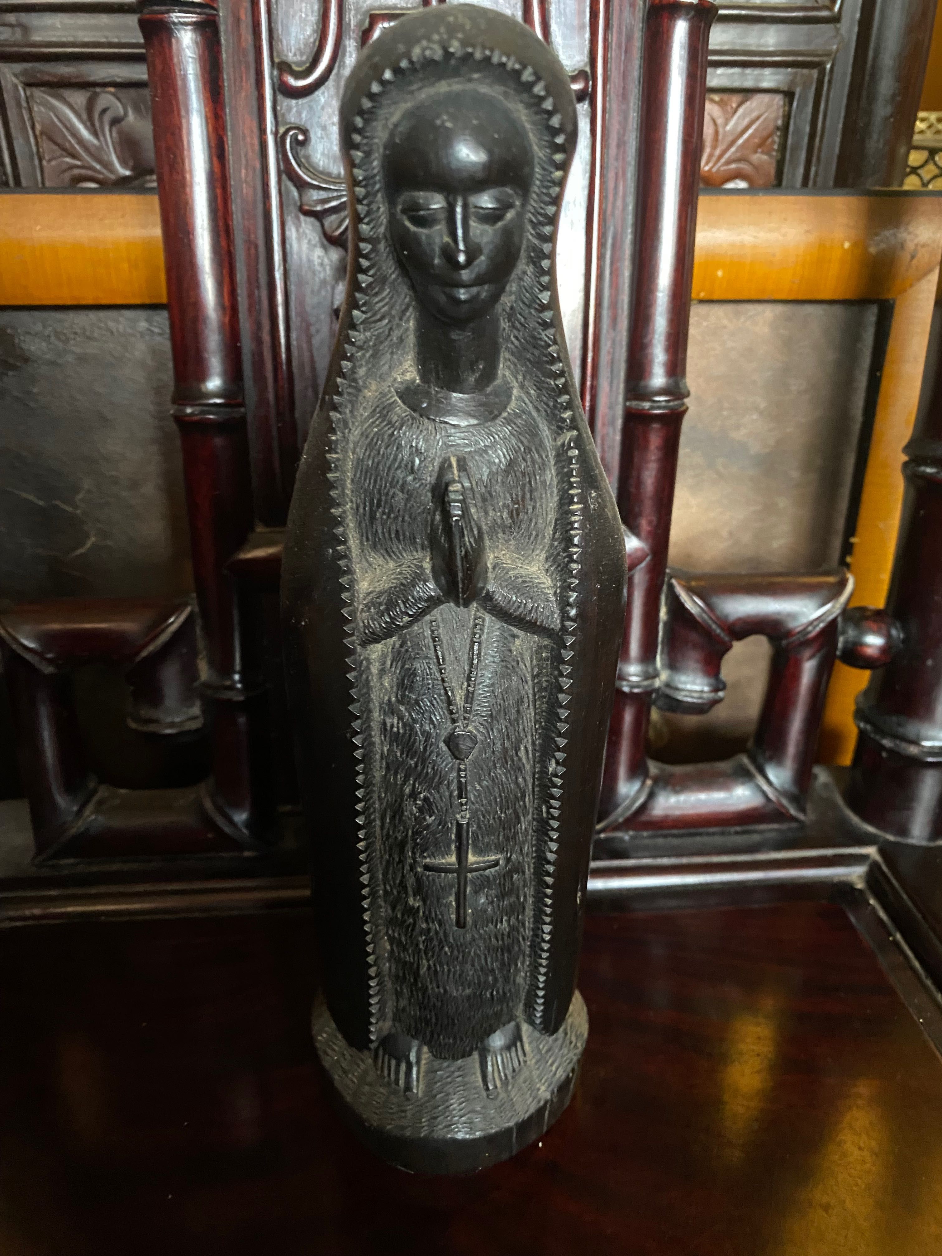 Mamã Muxima Madeira Pau-Preto 26 cm Anos 60