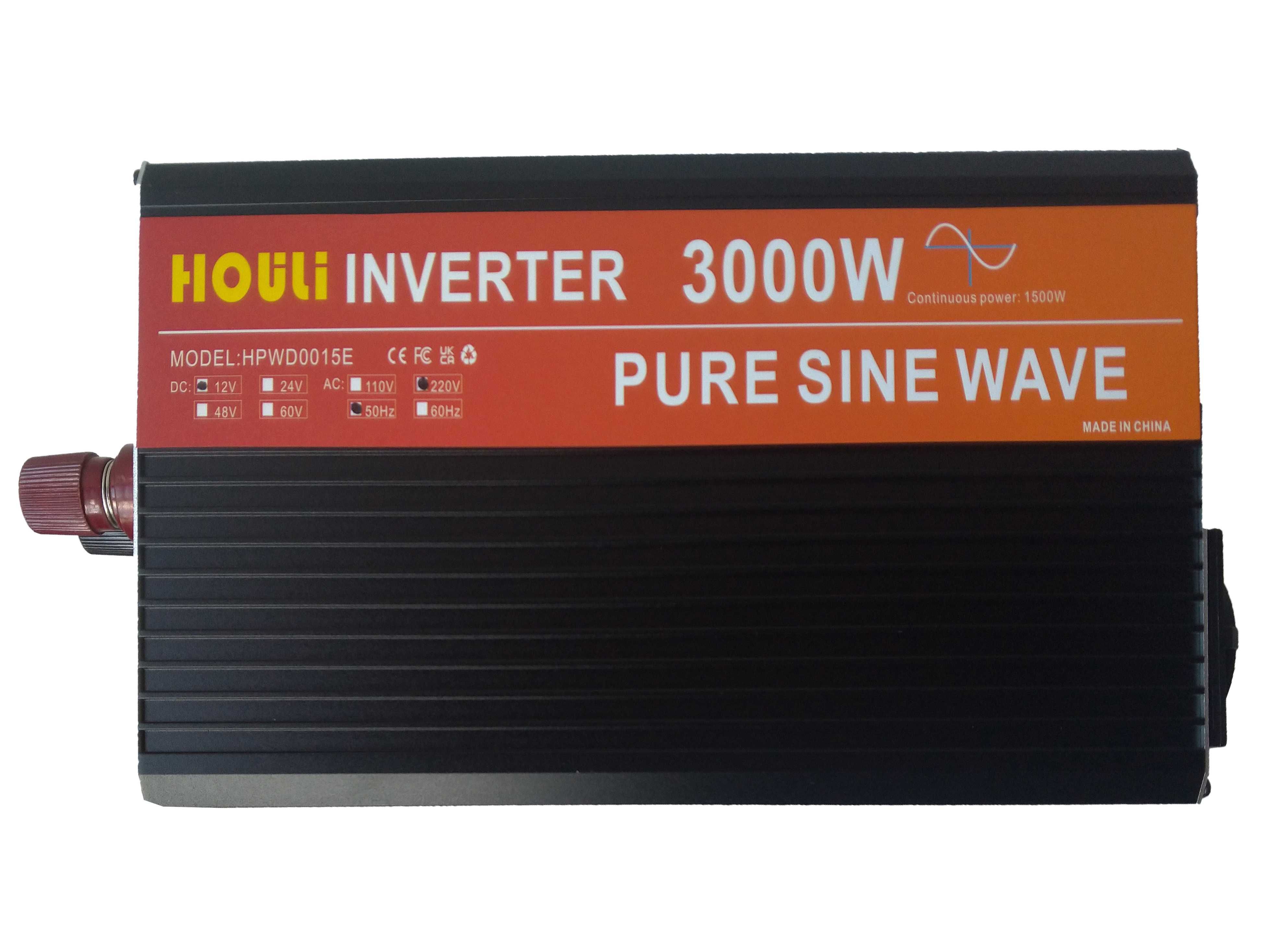Инвертор преобразователь HOULI 3000W 12V 220V 50Hz чистая синусоида