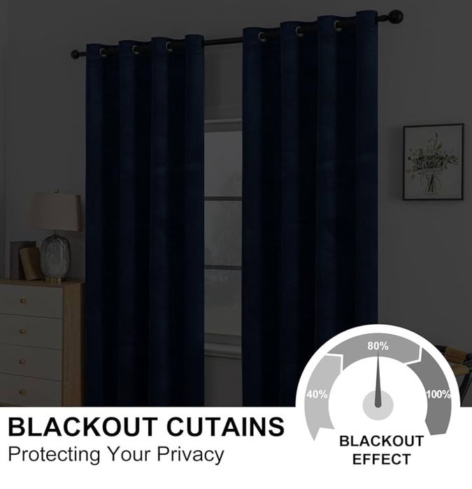 2 Zasłony Aksamitne 140x245cm. Zaciemniające Termiczne Na Przelotkach