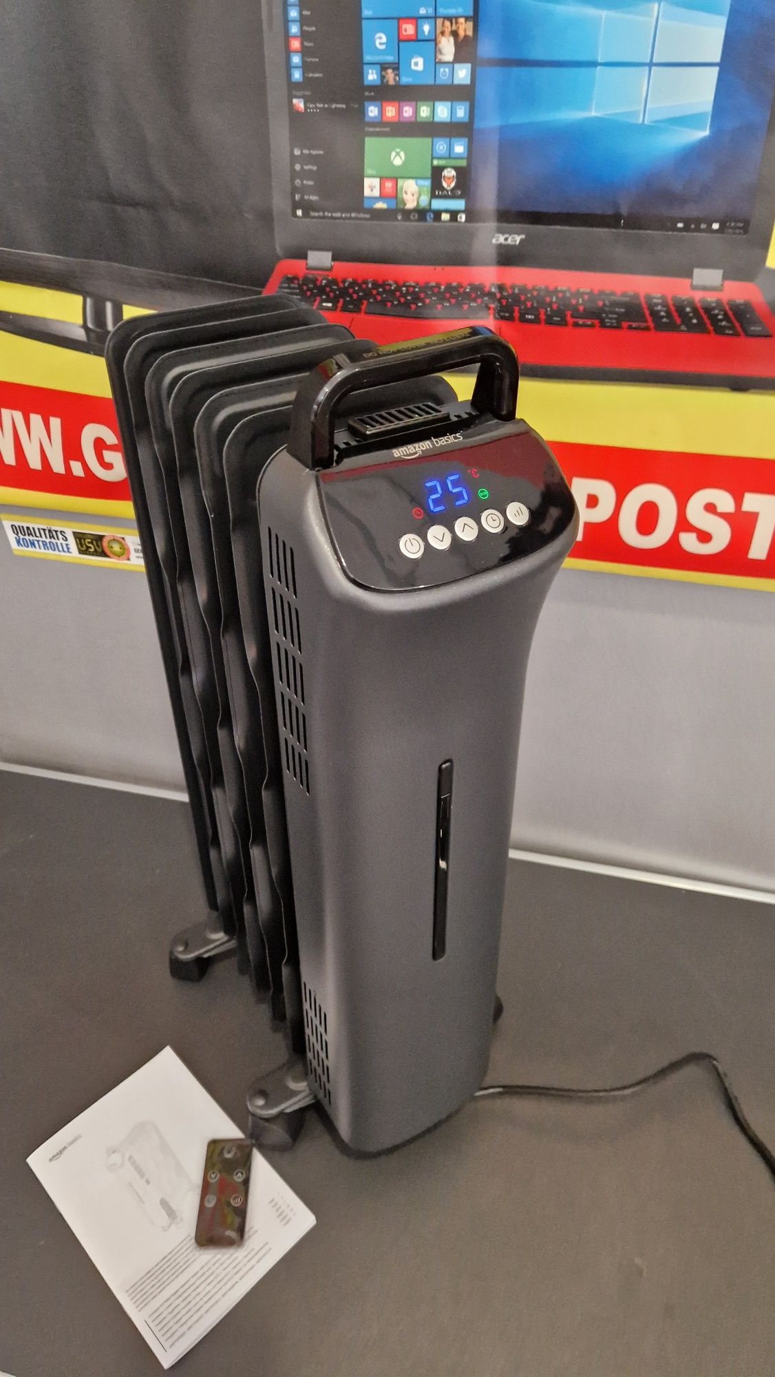 Масляний радіатор Обігрівач Amazon Basics CY83RR-7 Німеччина. 1500Вт