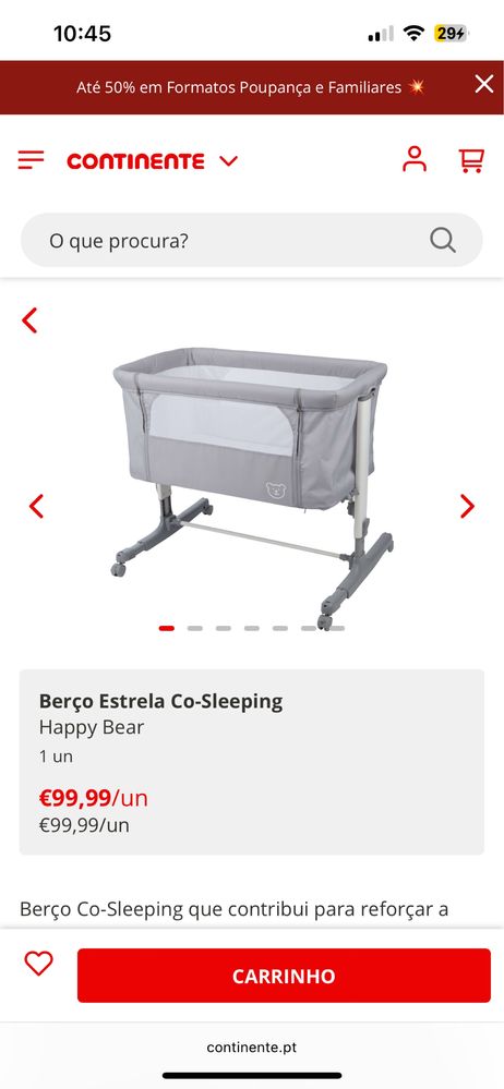 Berço co-sleeping Happy Bear