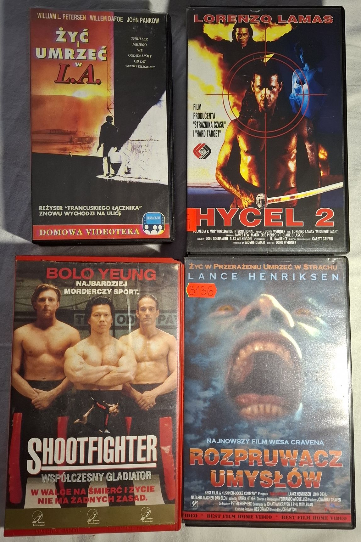 Żyć I umrzeć w L.A. Współczesny gladiator. Hycel 2. Kasety VHS