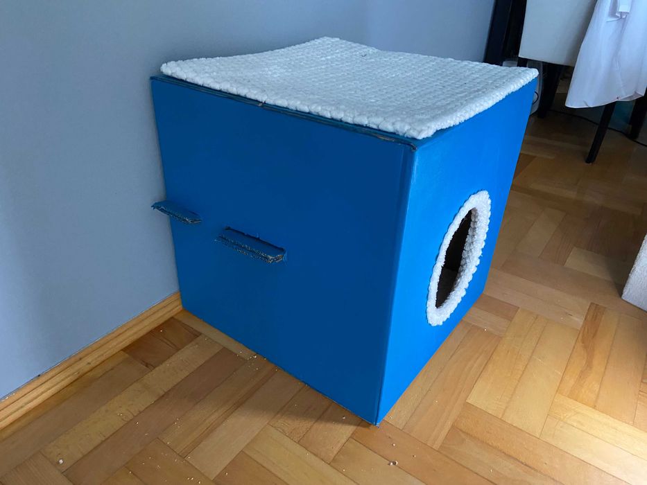 Wyjątkowy, ręcznie robiony domek dla kota | Półka i legowisko | DIY