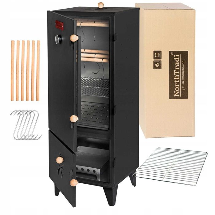 Wędzarnia Ogrodowa Domowa Stalowa 2w1 PREMIUM – GRILL + WĘDZARNIA