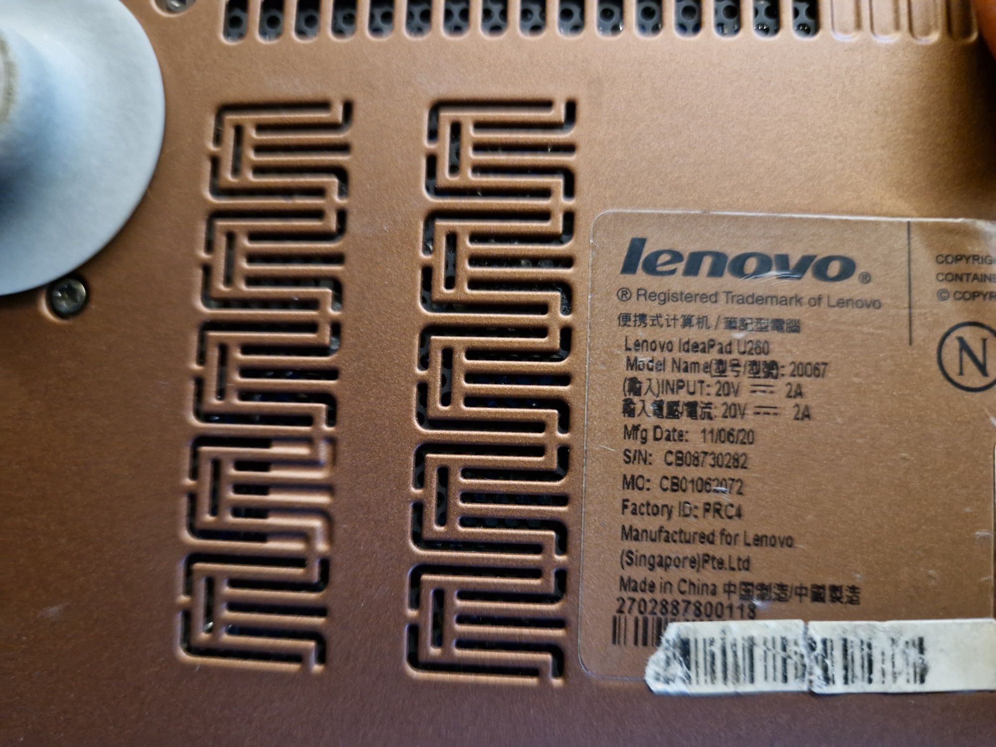 Laptop Ideapad U260 12,5 całą LED i3 4GB  SSD 240GB