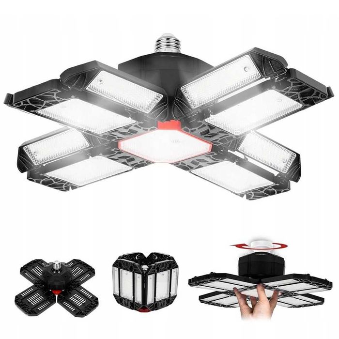 Lampa warsztatowa LED sufitowa robocza plafon garażu żarówka E27 200w
