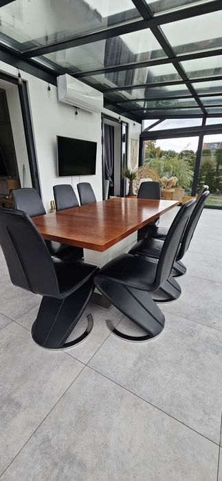 Stół rozkładany 180-230 x 90 + 8 krzeseł + szafka RTV