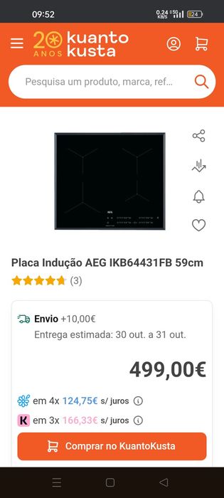 Placa de indução AEG/Eletrolux IKB64431FB