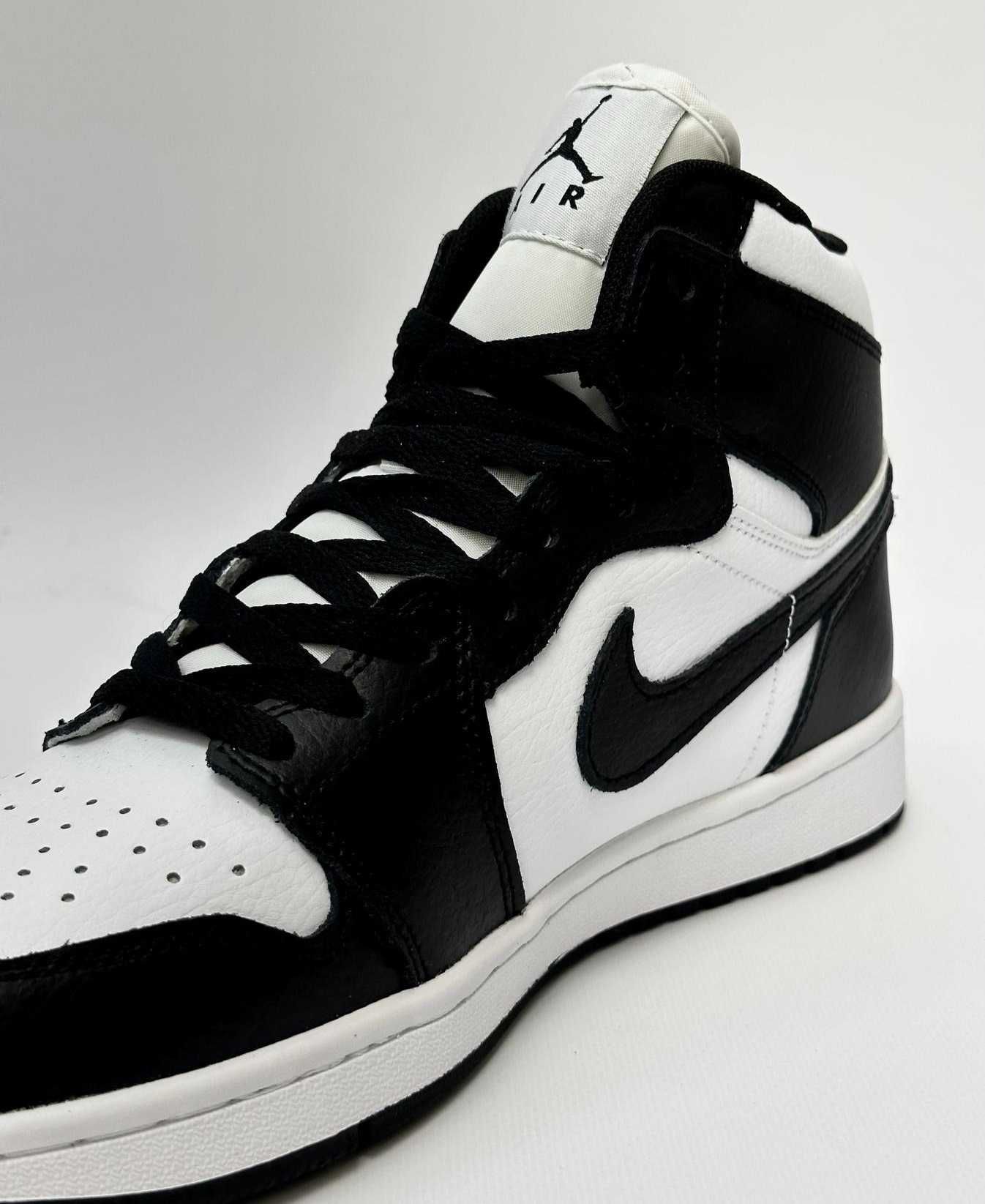 Мужские Кроссовки Найк Air Jordan черно белые высокие Nike