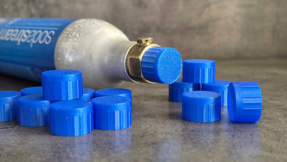 Nakrętka zatyczka kapsel korek na butle CO2 SodaStream gwint niebieska