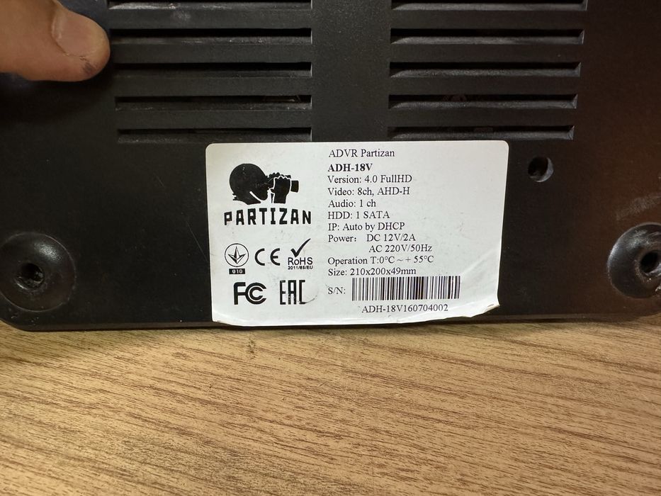 8-канальний відеореєстратор Partizan ADH-18V SuperHD 4.2 1224