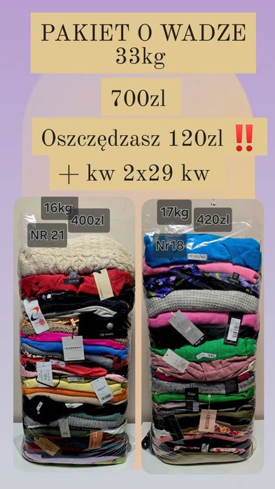 Pakiety odzieży damskiej używanej