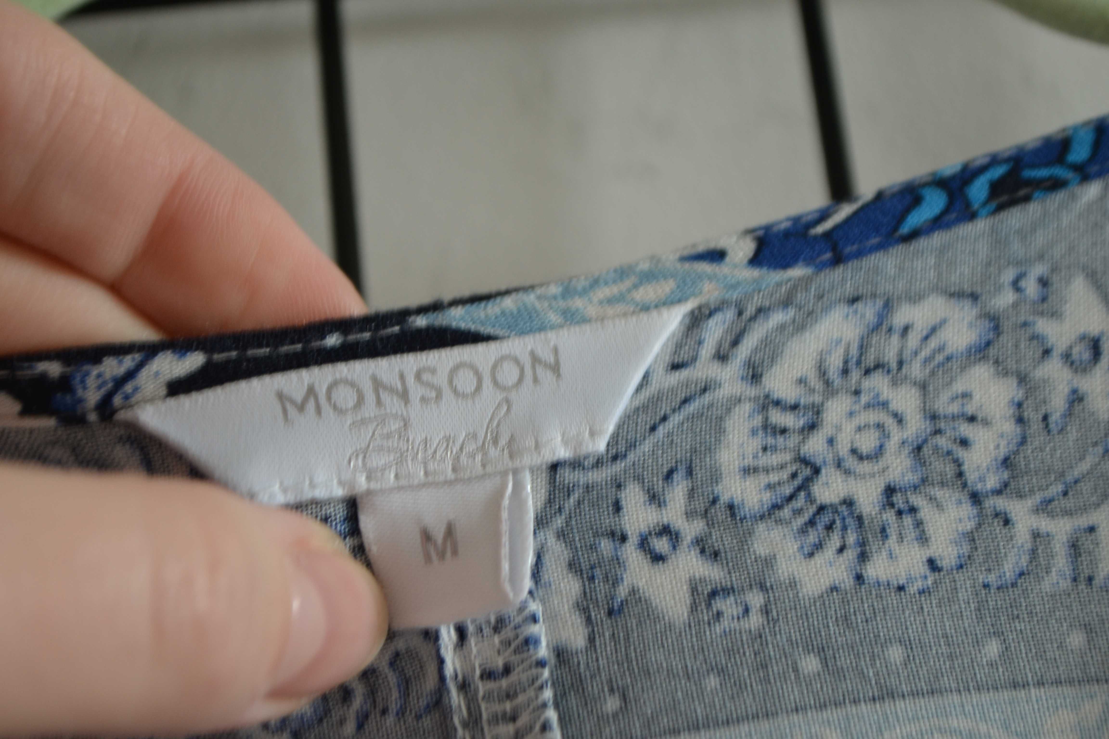 Sukienka kolorowa boho hippie maxi długa falbana Monsoon we wzory M