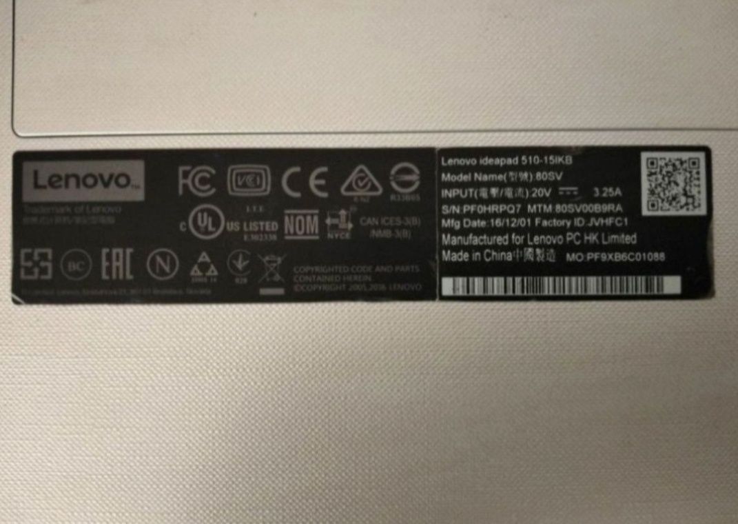 Ноутбук Lenovo ideapad 510-15IKB