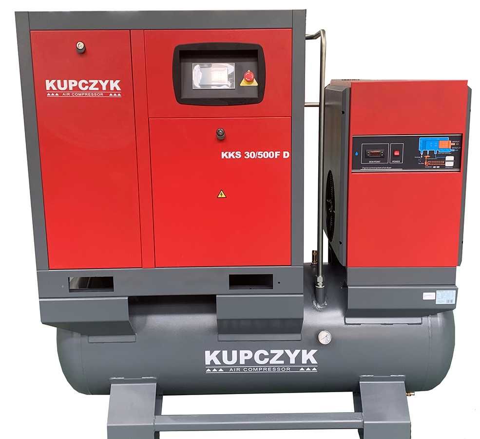 Kompresor śrubowy 3000 l/min 22 KW Falownik Osuszacz Filtry Kupczyk