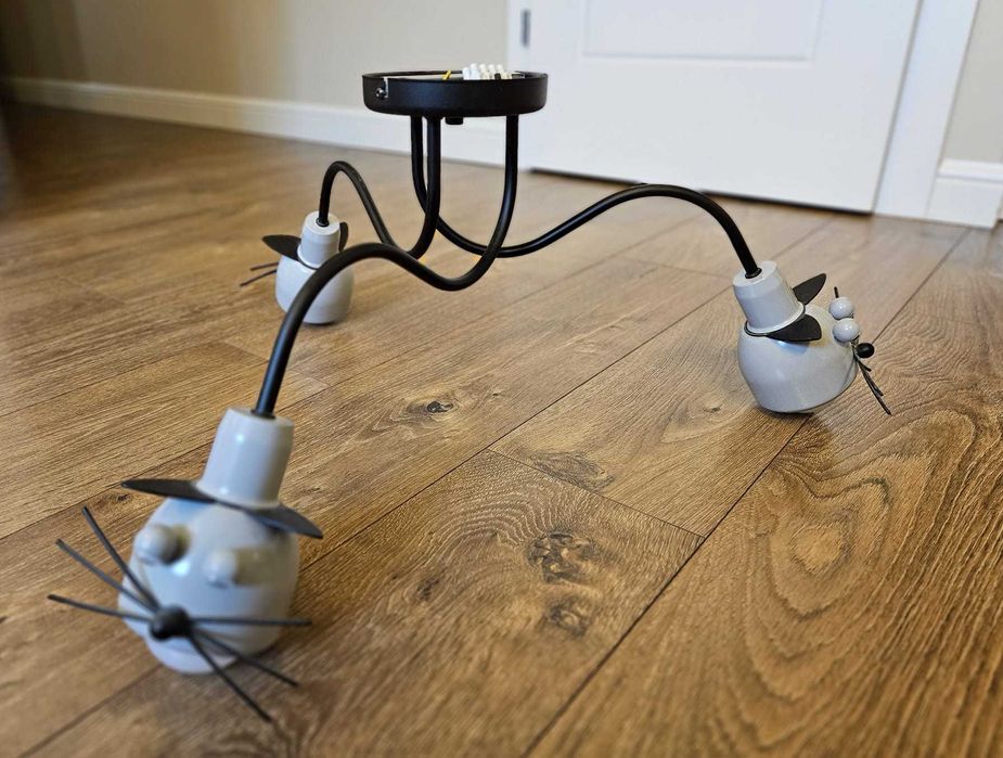 lampa sufitowa do pokoju dziecięcego, 3 źródła światła, kotki