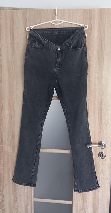 Czarne rozciągliwe spodnie damskie, rm XXL