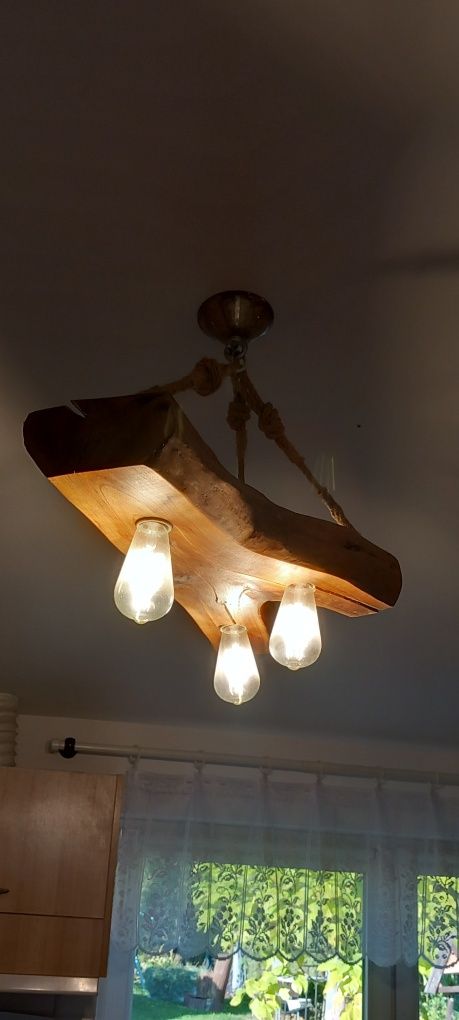Żyrandol drewniany lampa wisząca