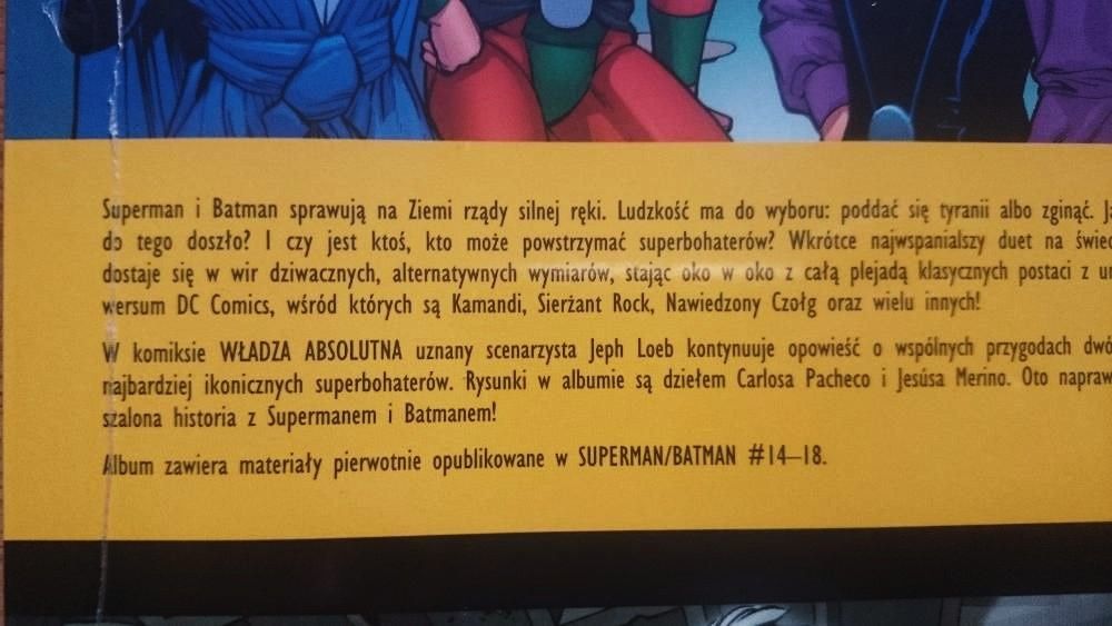 Komiks pt. Superman / Batman Władza absolutna tom 3