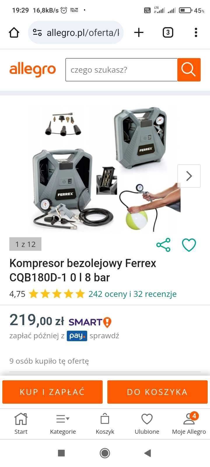 Kompresor bezolejowy Ferrex nowy