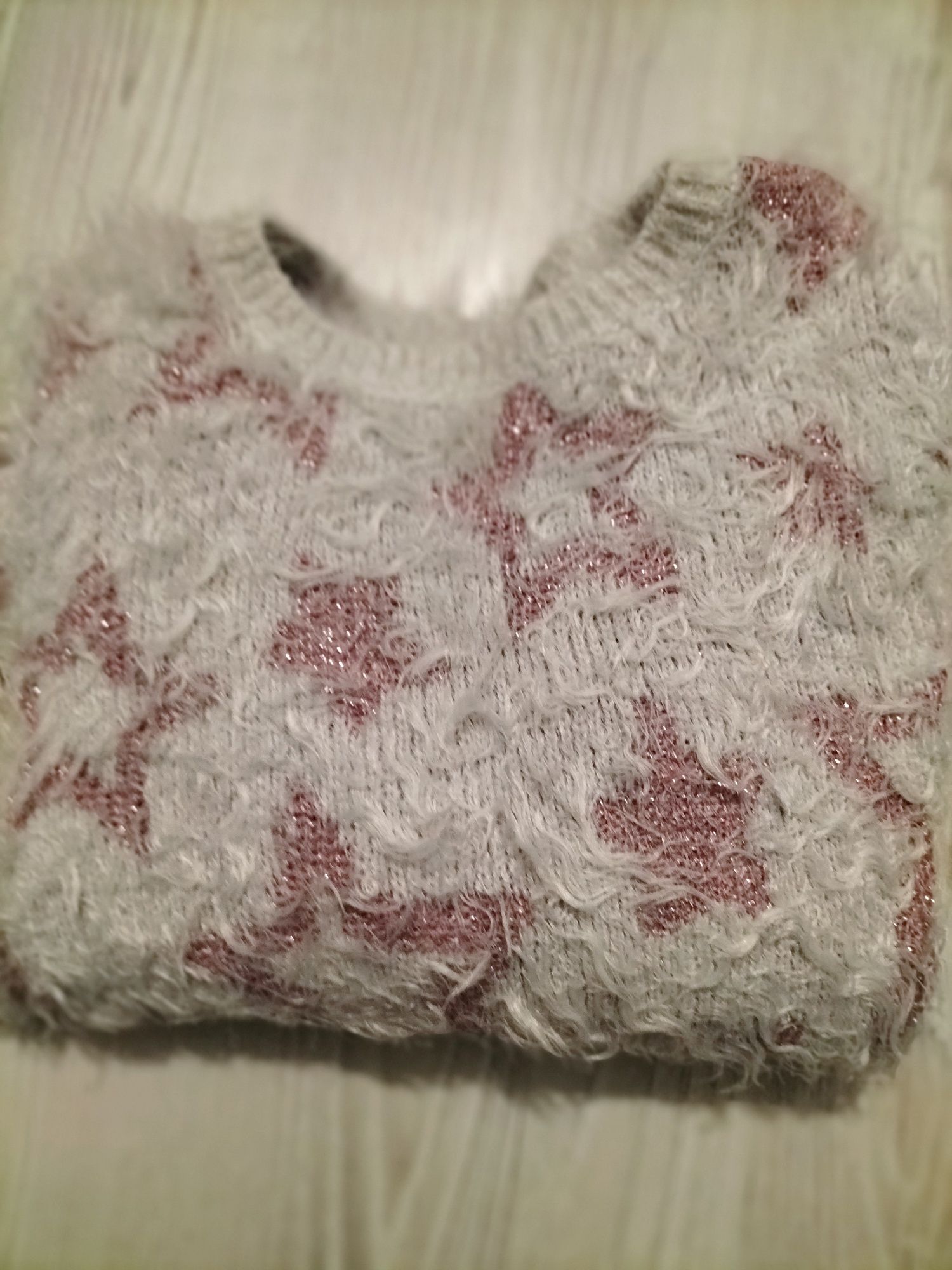 Sweterek sweter pluszak gwiazdki 104 cm H&M
