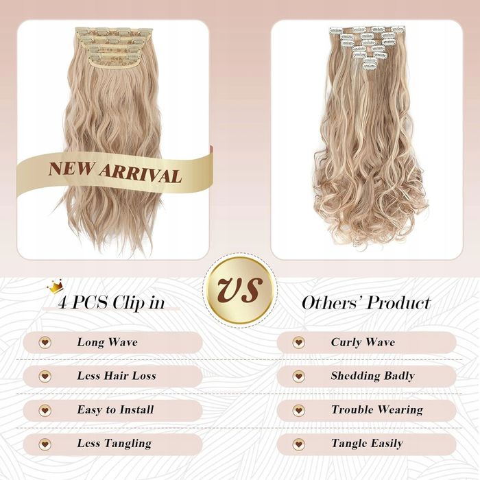 Peruka Włosy blond długie 50cm