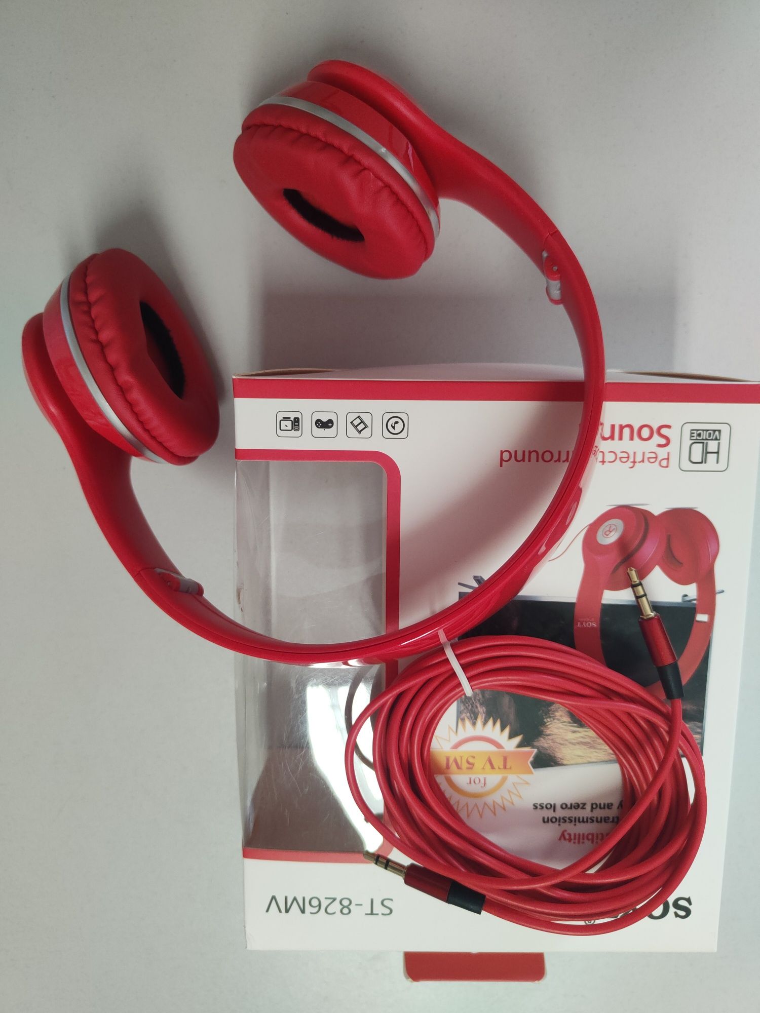 Słuchawki nauszne SOYT ST-826MV czerwone